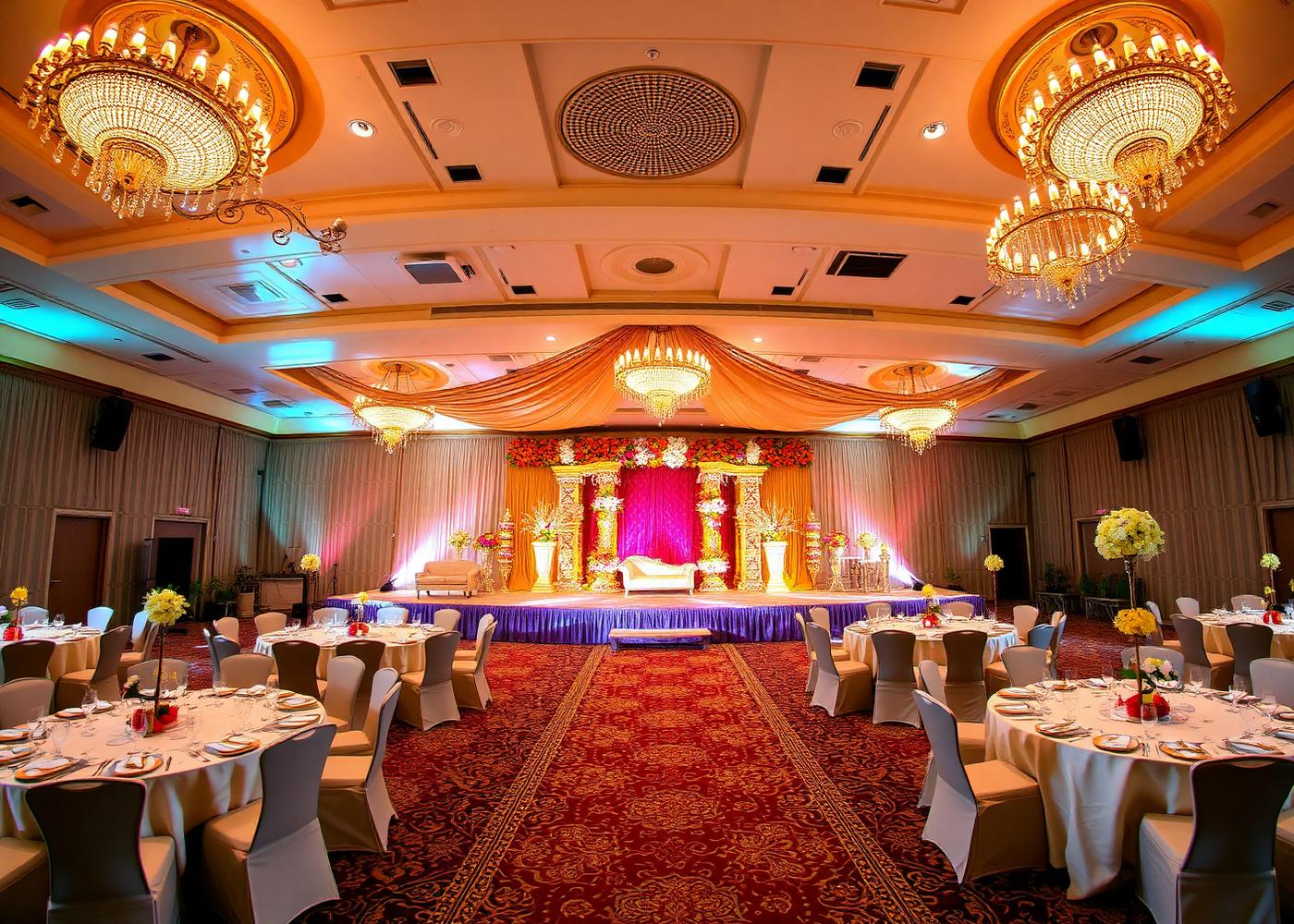 Royal Hall set up for a celebration